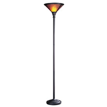 Load image into Gallery viewer, 71" Rusted Torchiere Floor Lamp With Brown Dome Shade
