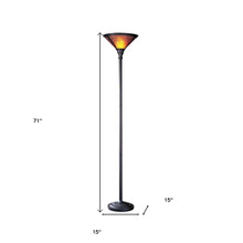 Load image into Gallery viewer, 71" Rusted Torchiere Floor Lamp With Brown Dome Shade
