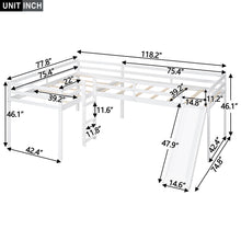Load image into Gallery viewer, L Shaped Loft Bed With Ladder And Slide
