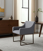 Load image into Gallery viewer, Upholstered Fabric Dining Chair With Arm - Gray
