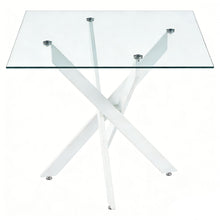 Load image into Gallery viewer, Dining Table With Cross Metal Leg And Tempered Glass, Modern Space Saving Kitchen Table For Living Room Legs, Square Table
