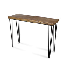 Load image into Gallery viewer, 42" Wood And Metal Distressed Console Table - Black And Brown
