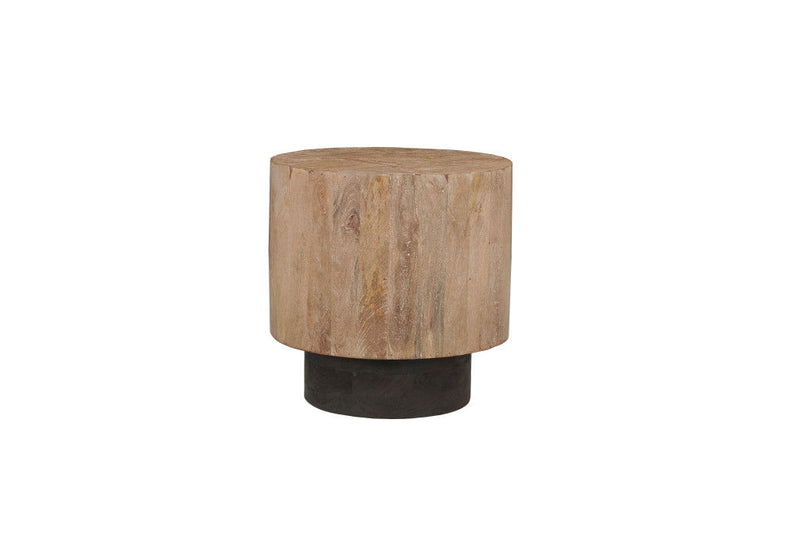 Solid Wood Round Pedestal End Table (723201) - Brown