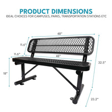 Load image into Gallery viewer, Outdoor Steel Bench With Backrest
