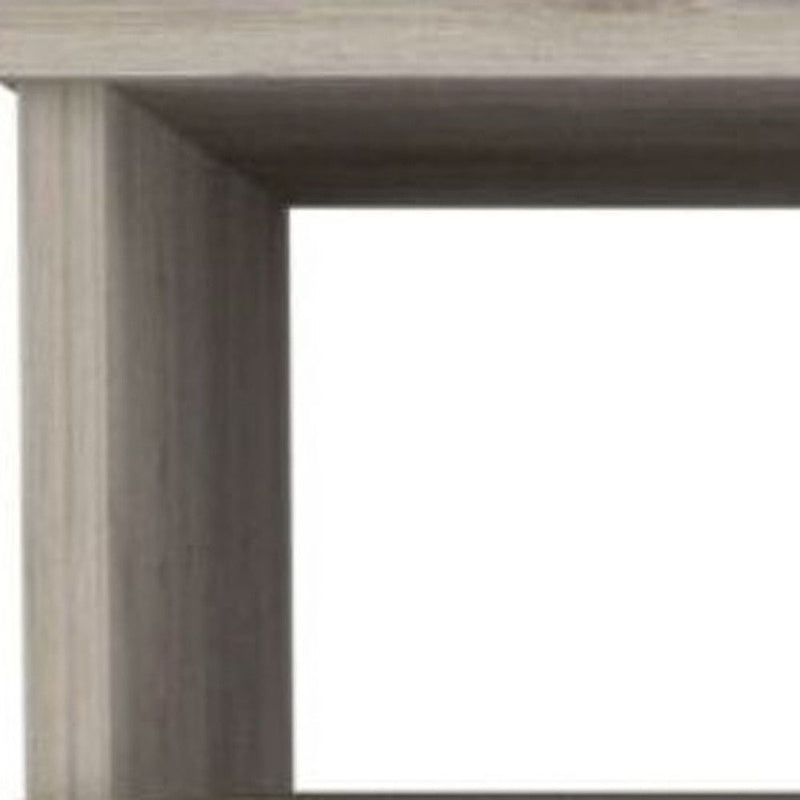 Wood Two Drawer Nightstand - Light Gray