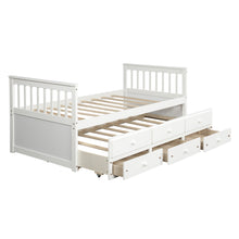 Load image into Gallery viewer, TOPMAX Captain&#39;s Bed Twin Daybed with Trundle Bed and Storage Drawers, White
