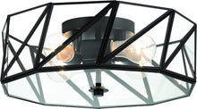 Load image into Gallery viewer, Unique Statement Four Light Metal Dimmable Flush Chandelier With Shades - Black

