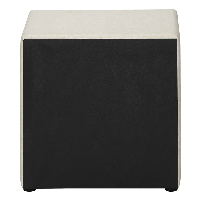 Linen Blend Two Drawer Nightstand - Beige