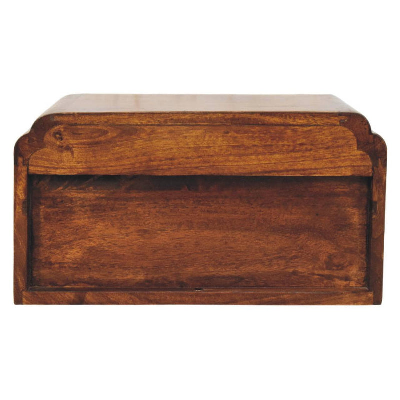 Solid Wood Two Drawer Floating Nightstand (731531) - Brown
