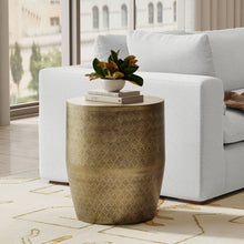 Load image into Gallery viewer, Johnsen - Cross Hatch Pattern Accent Table - Antique Gold
