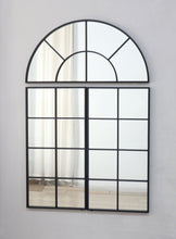 Load image into Gallery viewer, Large Arched Wall Mirror With 3 Separate Sections - Black

