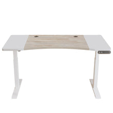 Load image into Gallery viewer, 63" Adjustable Brown and White Standing Desk
