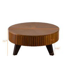 Load image into Gallery viewer, Round Retro Coffee With Solid Wood Legs
