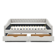 Load image into Gallery viewer, Upholstered Tufted Daybed With Drawers, Waved Arms
