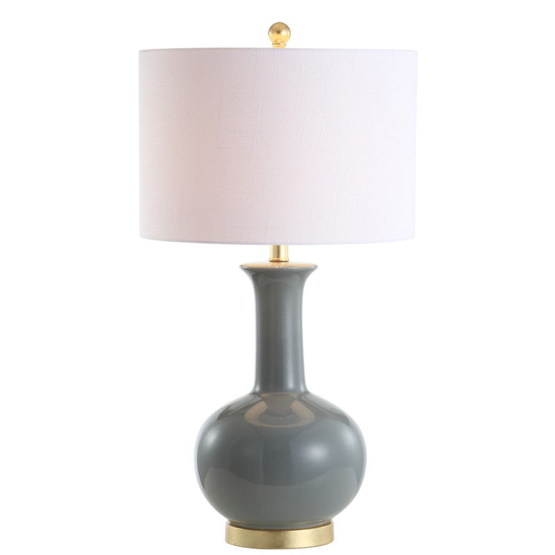 Steel Novelty Table Lamp With Drum Shade - Gray