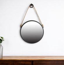 Load image into Gallery viewer, 30" Fame Round Wall Hanging Accent Mirror With Rope - Black
