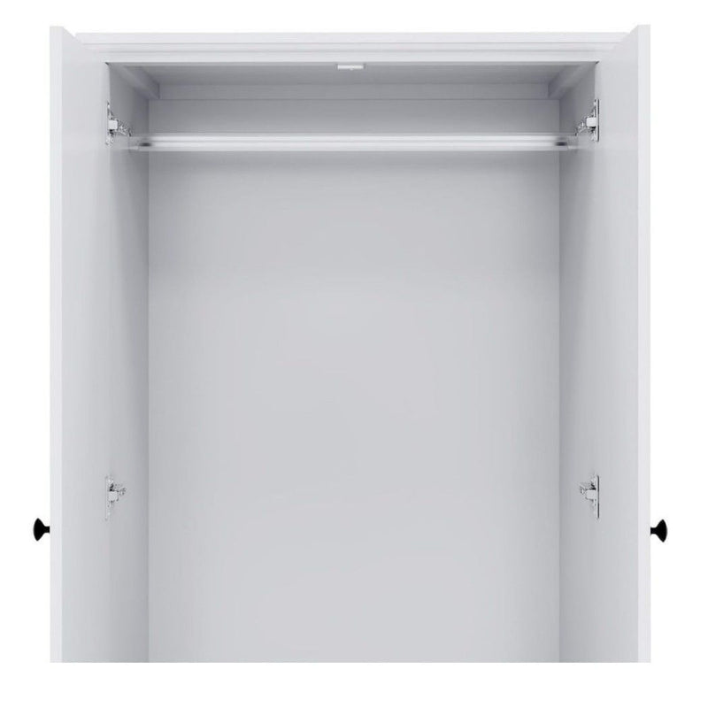 71" Wood Mirro Two Door Two Drawer Combo Dresser - White