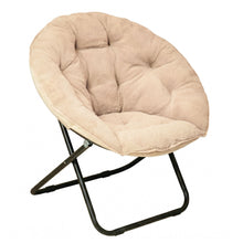 Load image into Gallery viewer, Tufted Faux Fur Folding Lounge Chair - Champagne / Black
