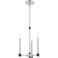 Load image into Gallery viewer, 19" Three Light Dimmable Chandelier With Shades - Nickel
