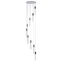 Load image into Gallery viewer, Nine Light Metal Dimmable Chandelier With Shades - Silver / Clear
