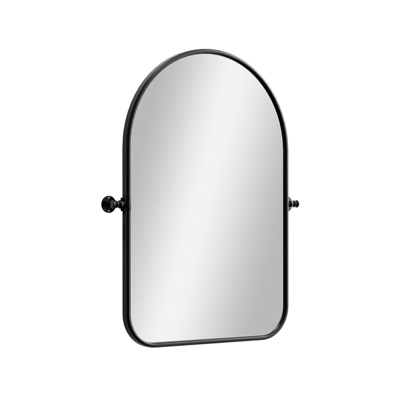 32" Arch Metal Swivel Framed Accent Mirror - Black