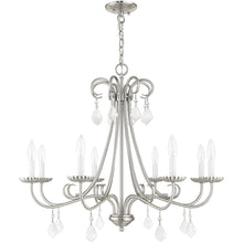 Load image into Gallery viewer, 25" Eight Light Dimmable Chandelier With Shades - Nickel
