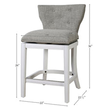 Load image into Gallery viewer, Upholstered Swivel Stool With Back
