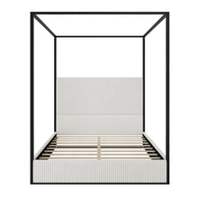 Load image into Gallery viewer, Canopy Bed With Tall Upholstered Headboard And 4 Poster

