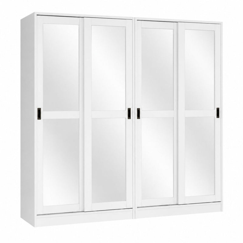 Solid Wood Mirrored Five Door Combo Dresser (765050) - White