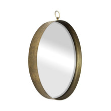 Load image into Gallery viewer, 28" Round Iron Framed Accent Mirror - Gold
