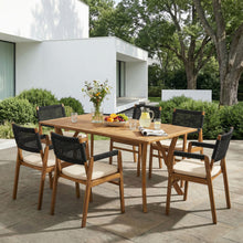 Load image into Gallery viewer, Outdoor Rustic Patio Acacia Bistro Set With Cushions
