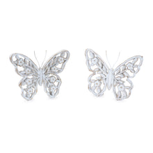 Load image into Gallery viewer, Poly Butterfly Tabletop Sculptures (Set of 2) - White / White
