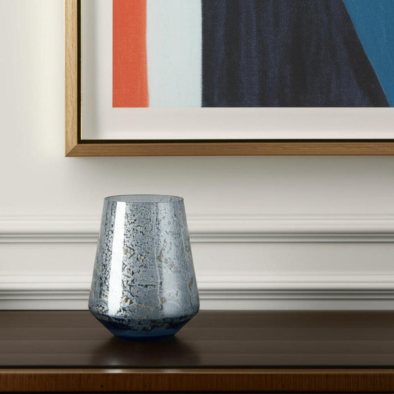 Round Seeded Table Vase - Blue