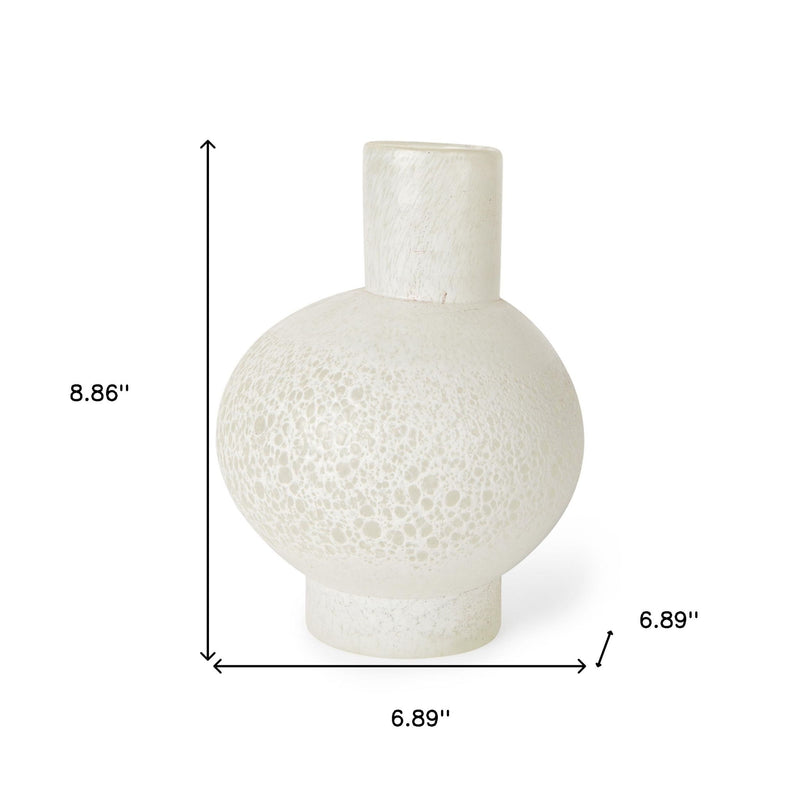 Mottled Handblown Table Vase (608281) - White