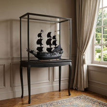 Load image into Gallery viewer, Hand Painted Pirate Floor Display Model Boat - Black / Pearl
