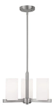 Load image into Gallery viewer, 3 Light Metal Dimmable Chandelier With Shades - Nickel / White
