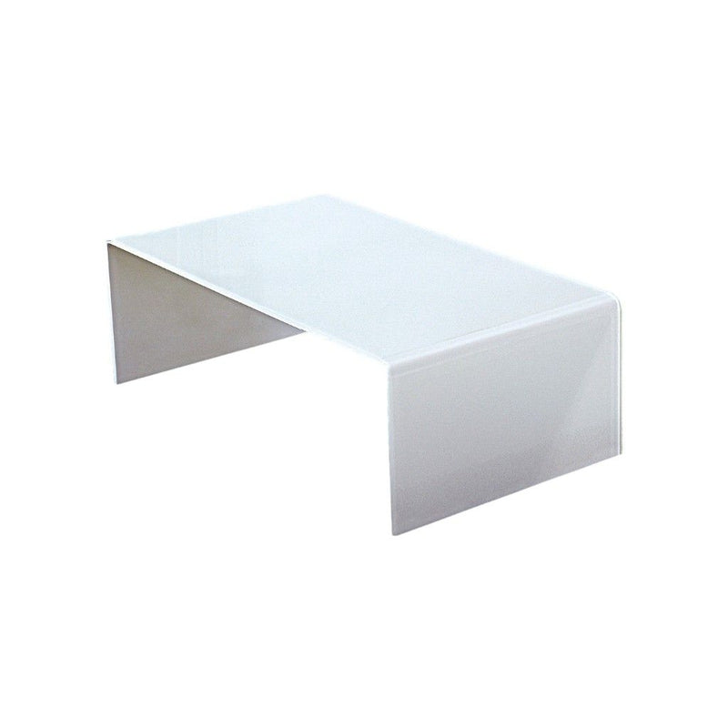 24" Glass Sled Coffee Table - White