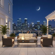 Load image into Gallery viewer, 3 In 1 Outdoor Propane Fire Pit Table 50, 000 BTU With Ice Bucket
