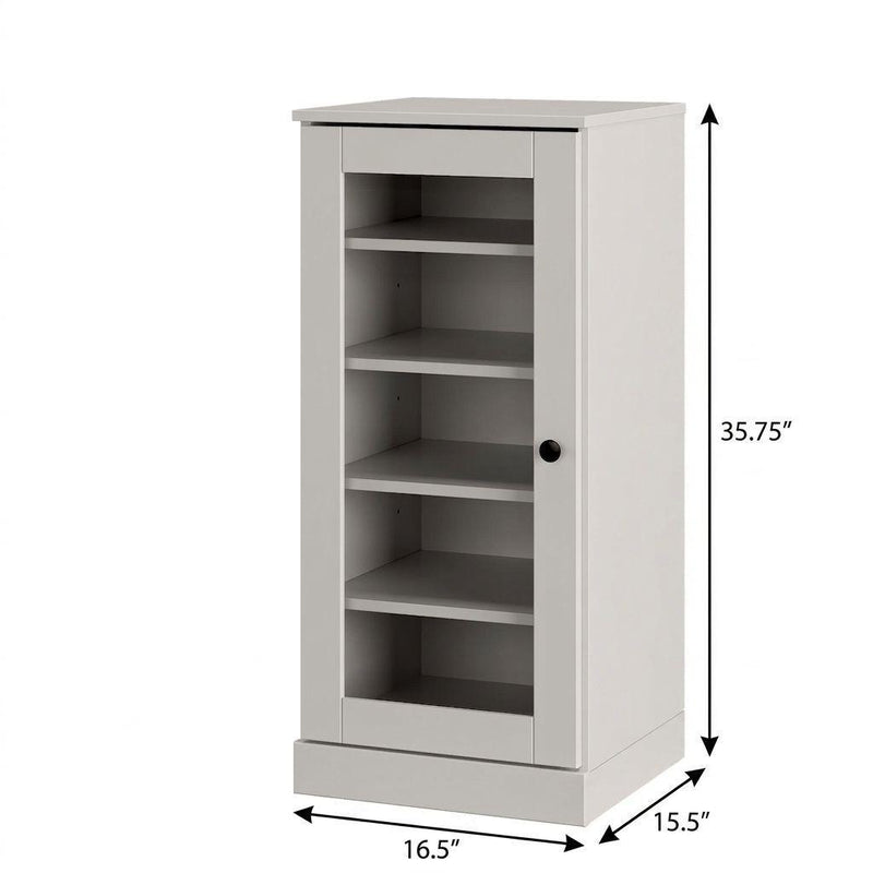 Ten Pair Solid Woodshoe Storage Cabinet (752257) - Off White