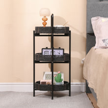 Load image into Gallery viewer, Modern 3 Tier Handwoven Side Table With Oval Organizer
