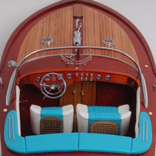 Load image into Gallery viewer, Hand Painted Model Boat - Dark Red / Light Blue
