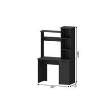 Load image into Gallery viewer, 39" Black Computer Desk With Hutch
