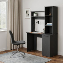 Load image into Gallery viewer, 39" Black Computer Desk With Hutch
