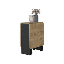 Load image into Gallery viewer, 24" Wood Brown And Black Drop Leaf Trestle Base Dining Table
