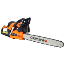 Load image into Gallery viewer, 62Cc Gas Powered Chainsaw 2 Cycle Handheld Cordless Chain Saw Aluminium 18" And 20" Guide Bar - Orange
