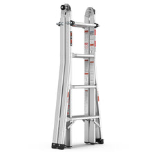Load image into Gallery viewer, Multi-Position Foldable Aluminum Ladder, A-Frame And Straight Ladder, Ansi 250Lbs - Gray
