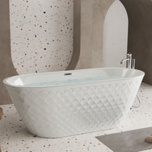Load image into Gallery viewer, Freestanding Bathtub With Diamond Pattern Design
