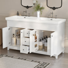 Load image into Gallery viewer, Bathroom Vanity With Double Sinks, 3 Drawers &amp; 4 Doors, Soft Close, All Open Back Design - White
