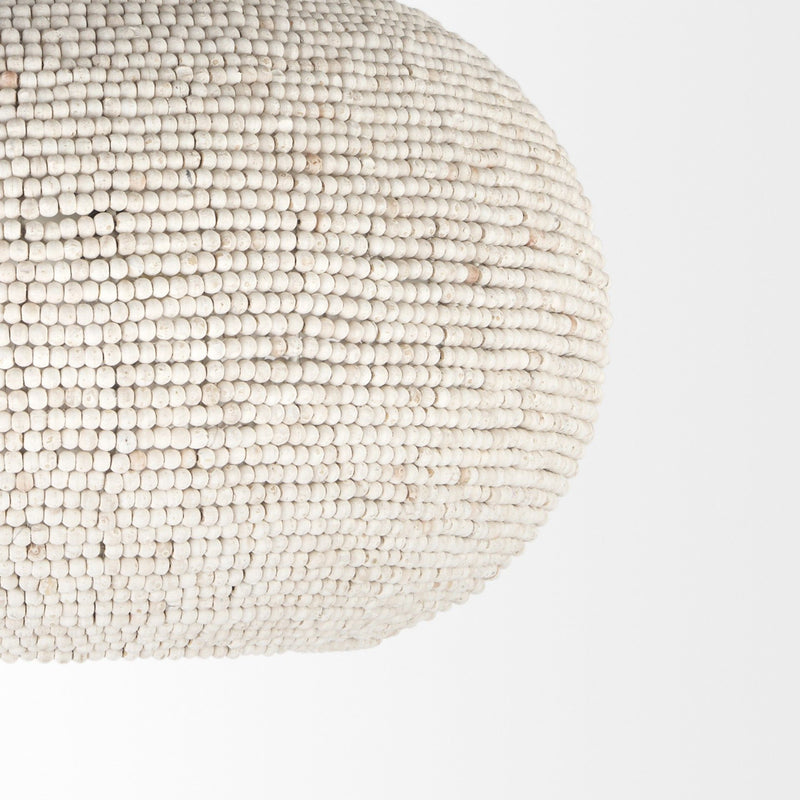 Beaded Hanging Chandelier - Whitewash