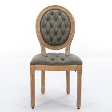 Load image into Gallery viewer, French Style Solid Wood Frame Antique Painting, Hand-Pulled Buckle Decoration Artificial Dining Chair With Nailhead Trim, Wood Legs
